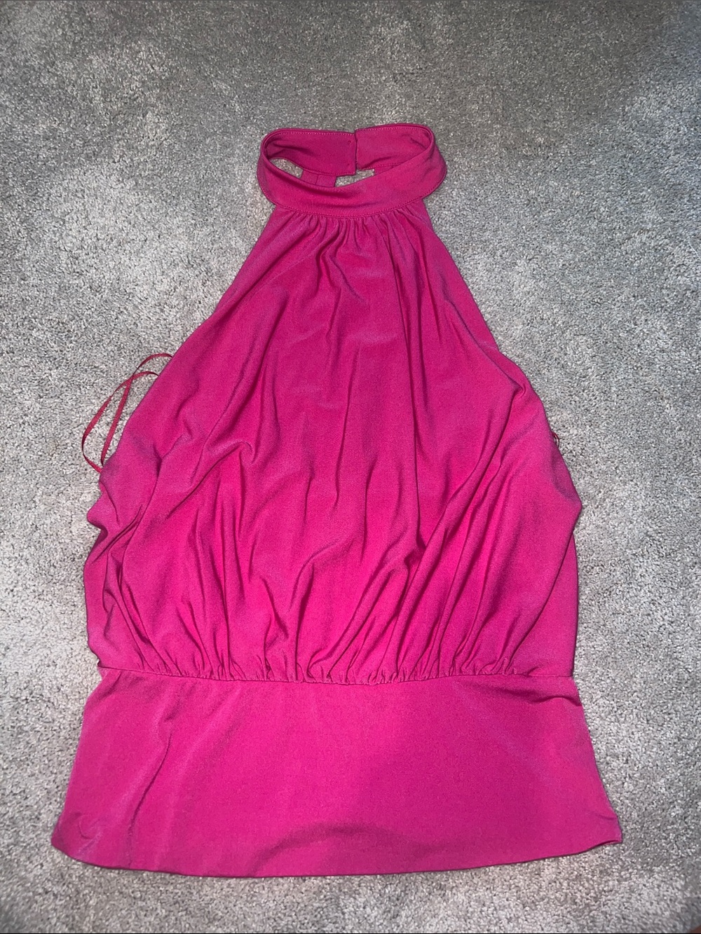 Express Hot Pink Halter Top with Strappy Neckline